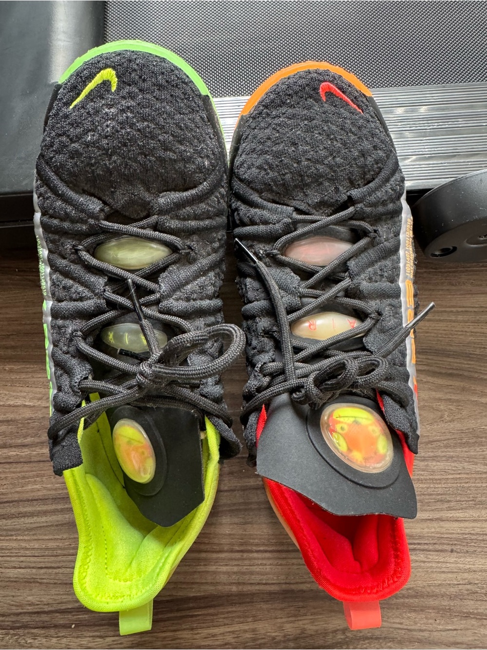 Nike Air LeBron23 Mismatch Basketball Shoes with Neon Green & OrangeAccents